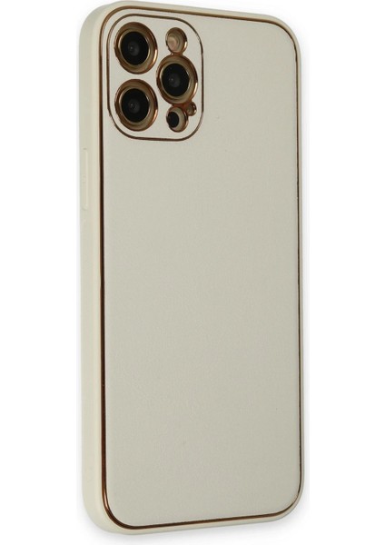 Newface iPhone 12 Pro Kılıf Coco Deri Silikon Kapak - Beyaz