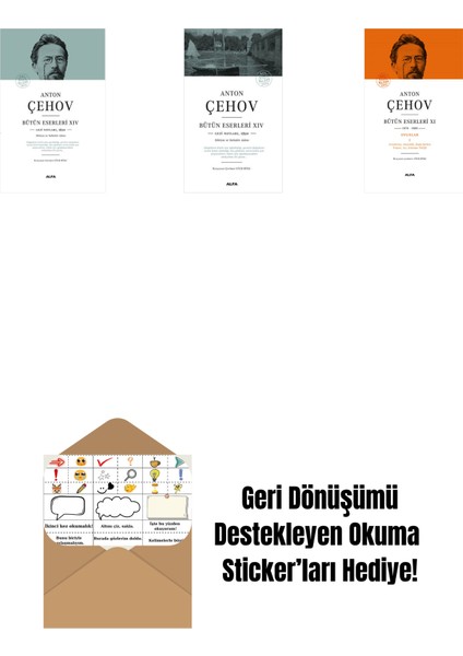 Anton Çehov Bütün Eserleri 14 (Ciltli) + Anton Çehov Bütün Eserleri 14 + Anton Çehov Bütün Eserleri 11 (Ciltli) + Okuma Sticker'ları