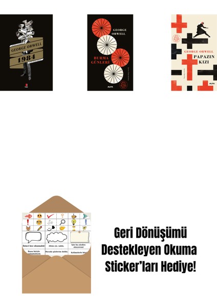 1984 + Burma Günleri + Papazın Kızı ( Ciltli ) + Okuma Sticker'ları