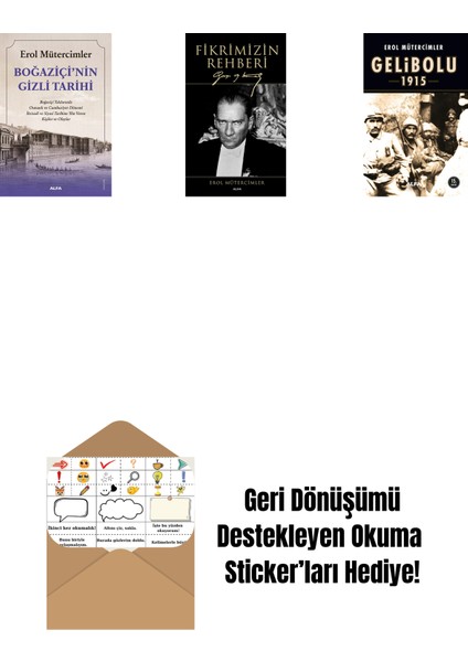 Boğaziçi’nin Gizli Tarihi + Fikrimizin Rehberi (Ciltli) + Gelibolu 1915 + Okuma Sticker'ları