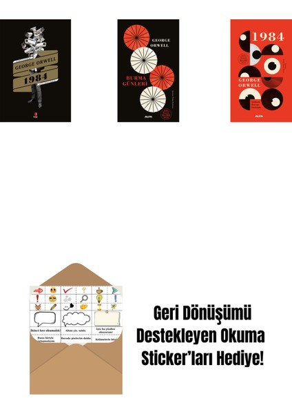 1984 + Burma Günleri + 1984 (Ciltli) + Okuma Sticker'ları