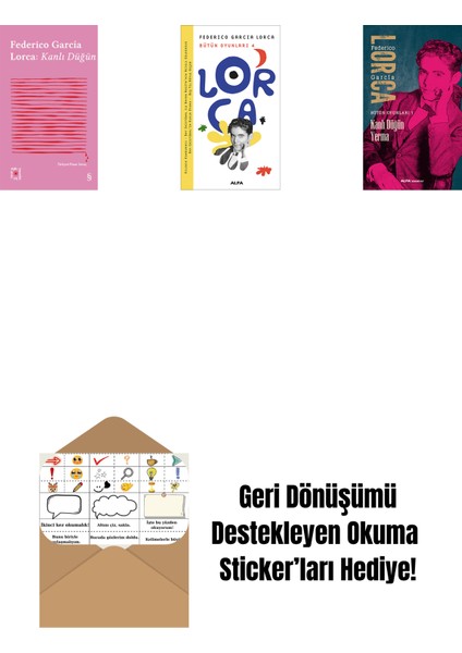 Everest Açıkhava 8 - Kanlı Düğün + Lorca Bütün Oyunları 4 + Kanlı Düğün Yerma + Okuma Sticker'ları