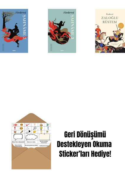 Şahnâme 2 (Ciltli) + Şahnâme 3 + Zaloğlu Rüstem + Okuma Sticker'ları