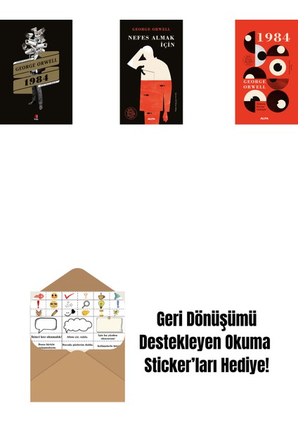 1984 + Nefes Almak Için (Ciltli) + 1984 (Ciltli) + Okuma Sticker'ları