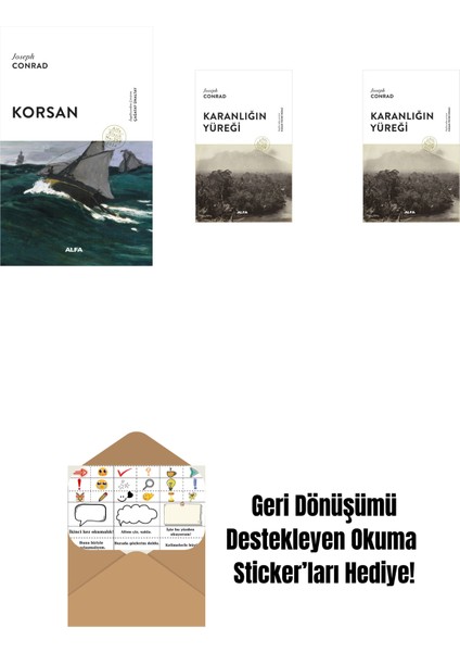 Korsan + Karanlığın Yüreği (Ciltli) + Karanlığın Yüreği + Okuma Sticker'ları