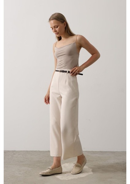 Kemer Pens Detaylı Pantolon - Bej fırsatları