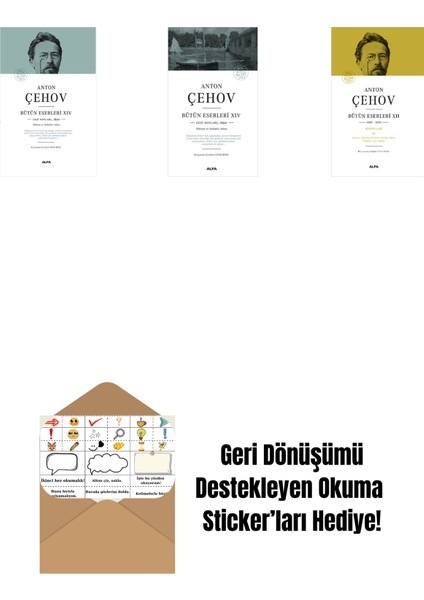 Anton Çehov Bütün Eserleri 14 (Ciltli) + Anton Çehov Bütün Eserleri 14 + Anton Çehov Bütün Eserleri 12 (Ciltli) + Okuma Sticker'ları