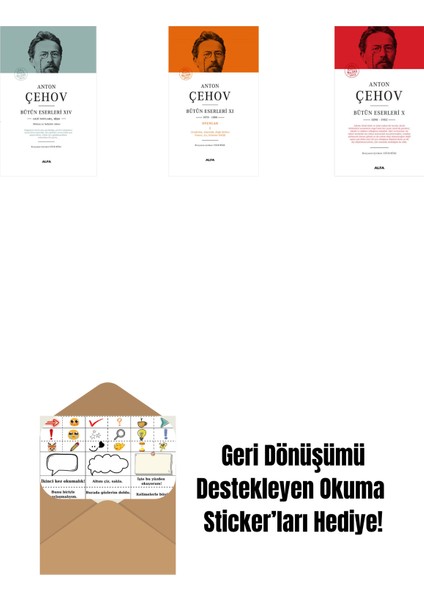 Anton Çehov Bütün Eserleri 14 (Ciltli) + Anton Çehov Bütün Eserleri 11 (Ciltli) + Anton Çehov Bütün Eserleri 10 (Ciltli) + Okuma Sticker'ları