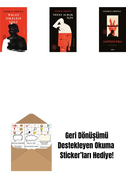 Wigan Iskelesi Yolu (Ciltli) + Nefes Almak Için (Ciltli) + Aspidistra + Okuma Sticker'ları