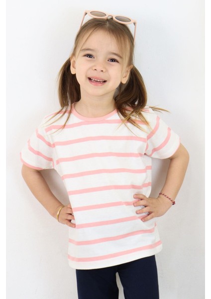 Kız Çocuk Tişört Patlı Çizgili 1-4 Yaş, Ekru fiyatları