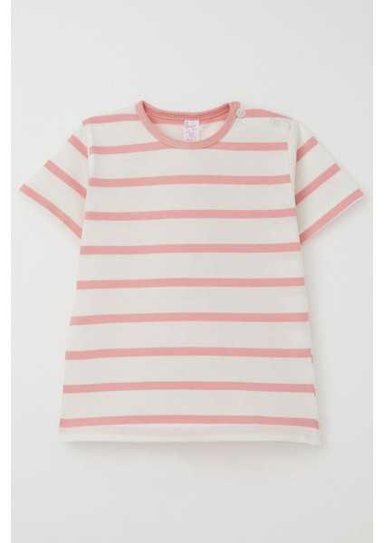 Kız Çocuk Tişört Patlı Çizgili 1-4 Yaş, Ekru fırsatları