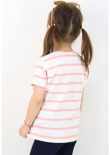 Kız Çocuk Tişört Patlı Çizgili 1-4 Yaş, Ekru modelleri