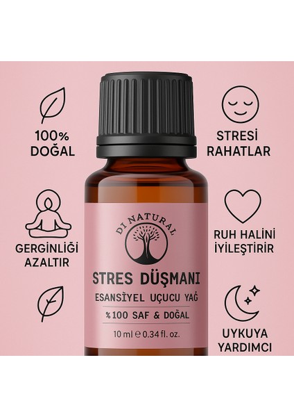 Stress Engelleyici Uçucu Yağ Saf Doğal Esans Buhurdanlık Difüzör Oda Esansı 10 ml modelleri