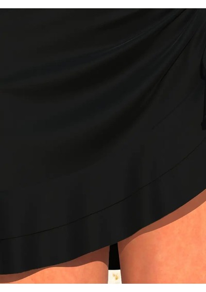 Kadın Yüksek Bel Yandan Büzgülü Fırfırlı Kısa Sandy Etek fiyatları