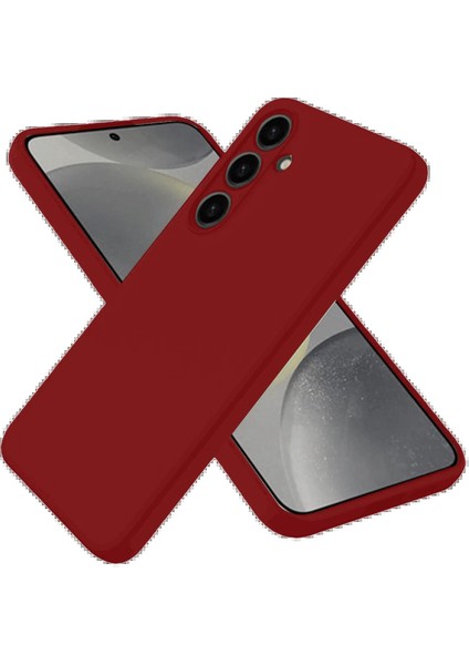 Newface Samsung Galaxy S25 Kılıf Nano Içi Kadife Silikon - Kırmızı