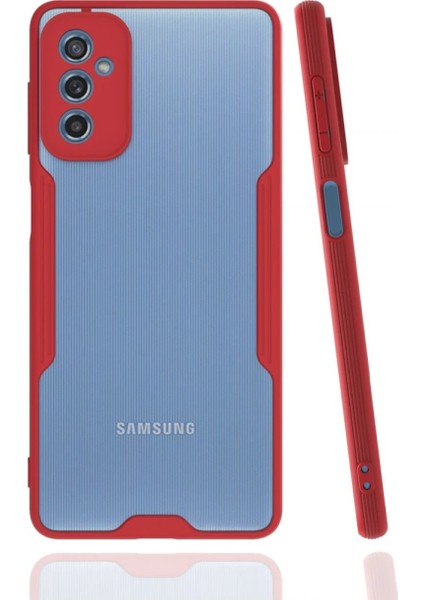 Newface Samsung Galaxy M52 5g Kılıf Platin Silikon - Kırmızı