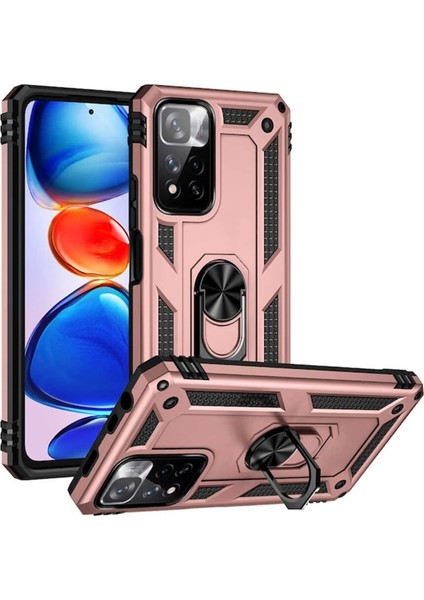 Newface Xiaomi Redmi Note 11 Pro Plus 5g Kılıf Sofya Yüzüklü Silikon Kapak - Rose