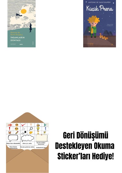 Insanların Dünyası + Küçük Prens (Ciltli) - Büyük Boy + Okuma Sticker'ları