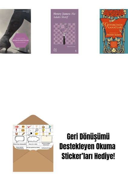 Aspern'in Mektupları + Everest Açıkhava 16 - Halıdaki Motif + Güvercinin Kanatları (Ciltli) + Okuma Sticker'ları