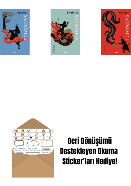 Şahnâme 2 + Şahnâme 3 + Şahnâme 1 (Ciltli) + Okuma Sticker'ları