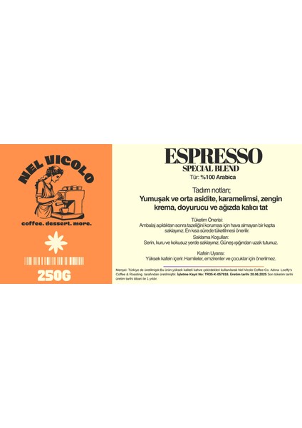 Espresso Kahve - Espresso Coffee 250 gr