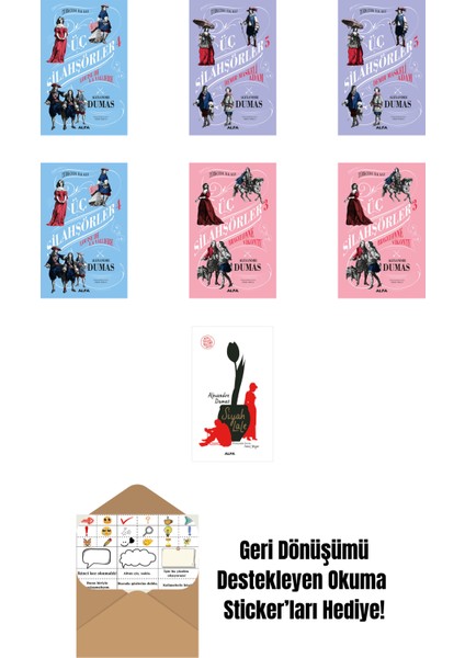 Alexandre Dumas 7 Kitap Set + Okuma Sticker'ları