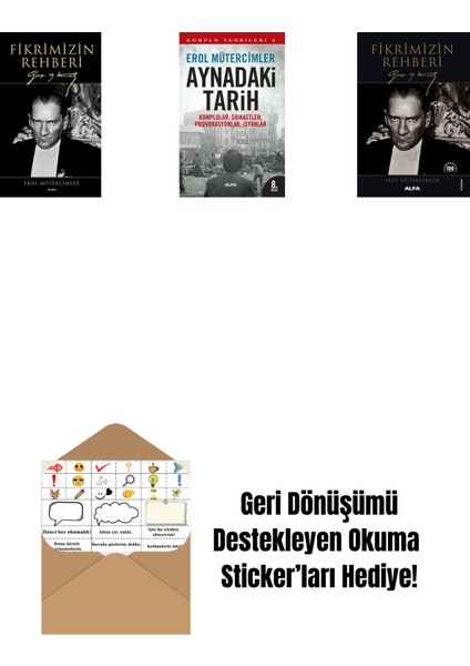 Fikrimizin Rehberi (Ciltli) + Aynadaki Tarih + Fikrimizin Rehberi - Gazi Mustafa Kemal + Okuma Sticker'ları