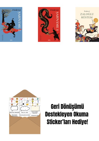 Şahnâme 2 + Şahnâme 1 (Ciltli) + Zaloğlu Rüstem + Okuma Sticker'ları