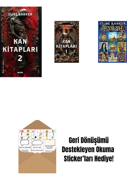 Kan Kitapları 2 + Kan Kitapları 1 + Abarat + Okuma Sticker'ları