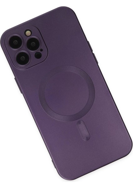 Newface iPhone 12 Pro Max Kılıf Moshi Lens Magneticsafe Silikon - Mor