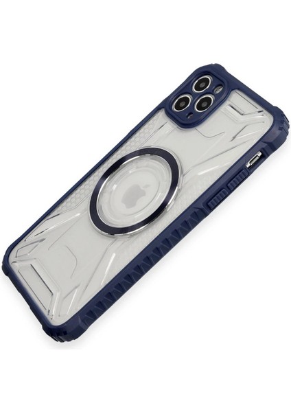 Newface iPhone 11 Pro Max Kılıf Prag Magneticsafe Kapak - Lacivert