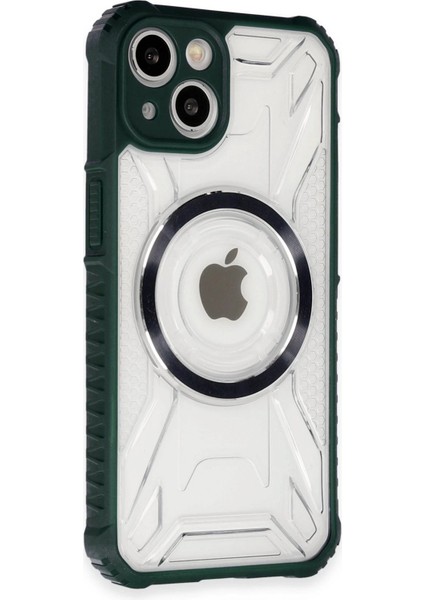 Newface iPhone 14 Kılıf Prag Magneticsafe Kapak - Koyu Yeşil