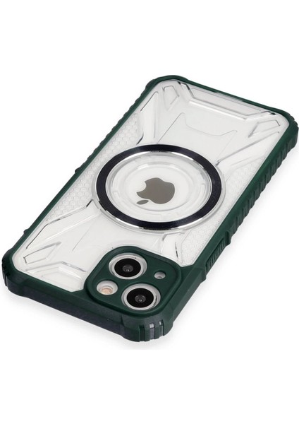 Newface iPhone 14 Kılıf Prag Magneticsafe Kapak - Koyu Yeşil