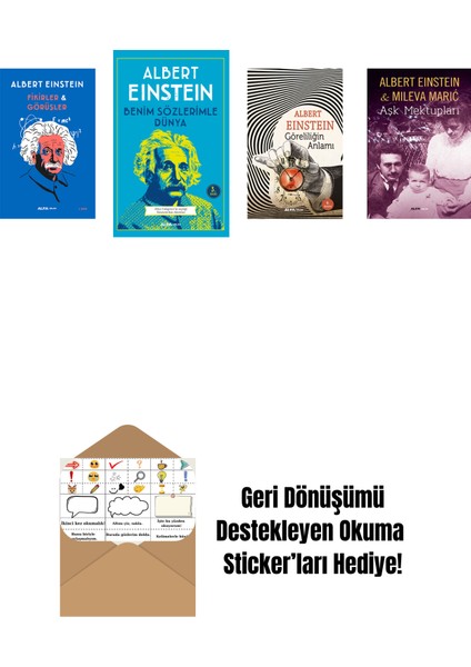 Albert Einstein 4 Kitap Set + Okuma Sticker'ları
