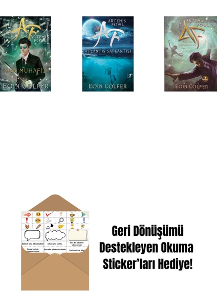 Artemis Fowl 8 - Son Muhafız + Artemis Fowl 7 - Atlantis Saplantısı + Artemis Fowl 6 - Zaman Paradoksu + Okuma Sticker'ları