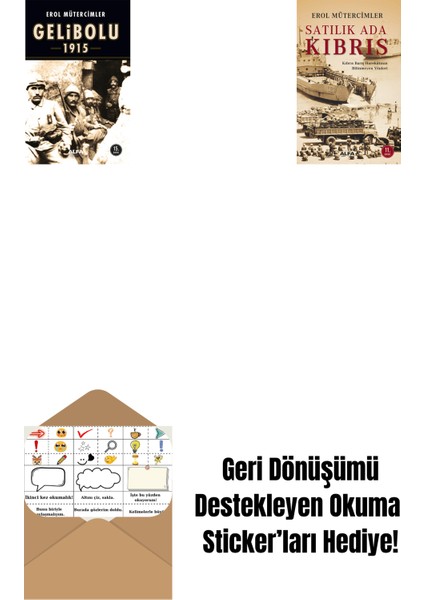 Gelibolu 1915 + Satılık Ada Kıbrıs + Okuma Sticker'ları
