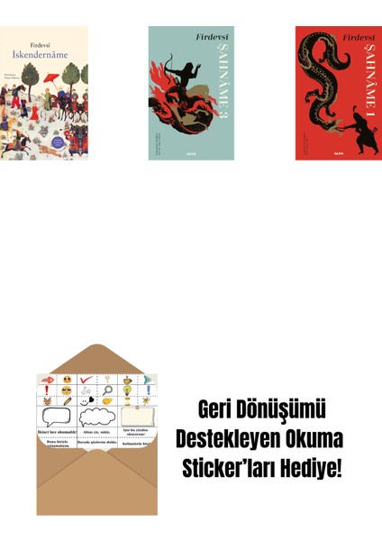 Iskendernâme (Ciltli) + Şahnâme 3 (Ciltli) + Şahnâme 1 (Ciltli) + Okuma Sticker'ları