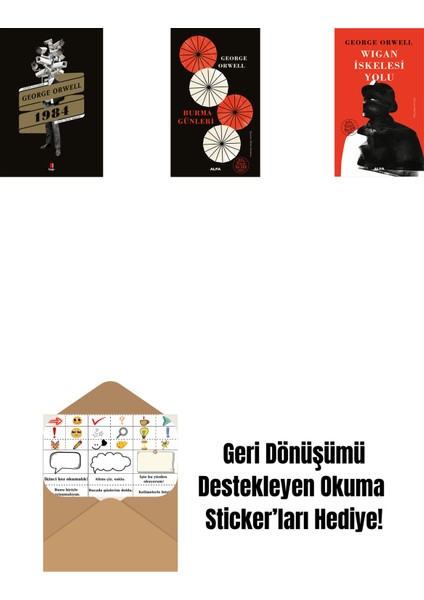 1984 + Burma Günleri (Ciltli) + Wigan Iskelesi Yolu + Okuma Sticker'ları