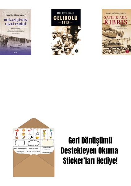 Boğaziçi’nin Gizli Tarihi + Gelibolu 1915 + Satılık Ada Kıbrıs + Okuma Sticker'ları