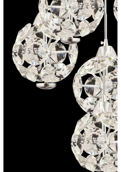 Istanbul Avize Dali 6'lı Gümüş Kumandalı 3 Renk Ledli Modern LED Avize