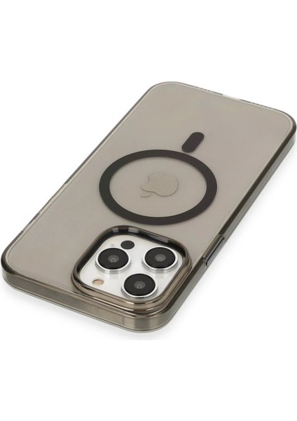 Newface iPhone 13 Pro Max Kılıf Tron Şeffaf Magsafe Kapak - Siyah