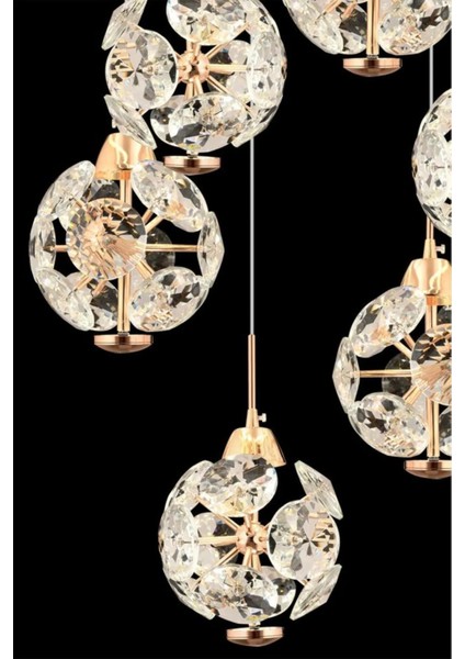 Istanbul Avize Dali 6'lı Gold Kumandalı 3 Renk Ledli Modern LED Avize