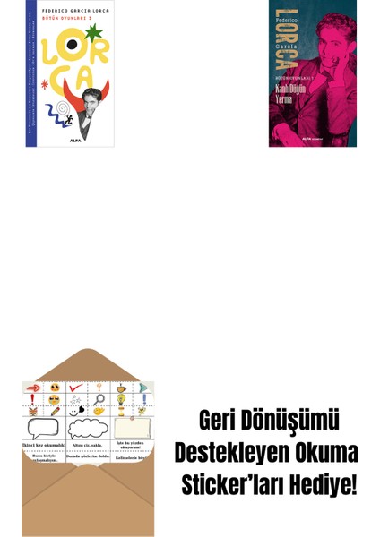 Lorca Bütün Oyunları 3 + Kanlı Düğün Yerma + Okuma Sticker'ları