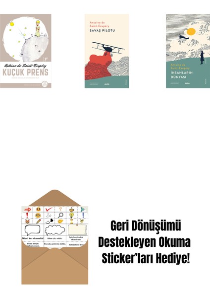 Küçük Prens + Savaş Pilotu + Insanların Dünyası + Okuma Sticker'ları