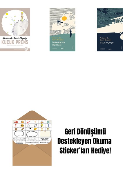 Küçük Prens + Insanların Dünyası + Gece Uçuşu + Okuma Sticker'ları