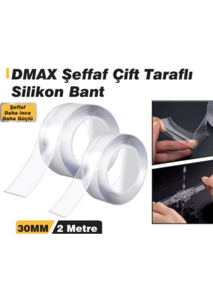 Çift Taraflı Şeffaf Bant 3cm x 2m 1 Adet fırsatları