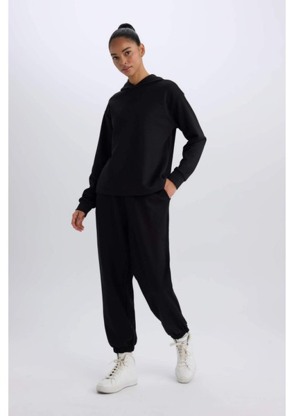 Fit Oversize Geniş Kalıp İnce Sporcu Eşofman Altı Çift Cepli Jogger Paça Standart Boy Skuba Dalgıç Kumaş Z6694AZ24AU indirimleri