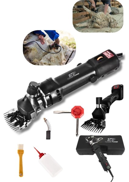 1500 Wat Çelik Şanzumanlı Bakır Sargılı Isınmaz Motor Çift Soğutmalı Koyun Keçi Kırkma Makinesi