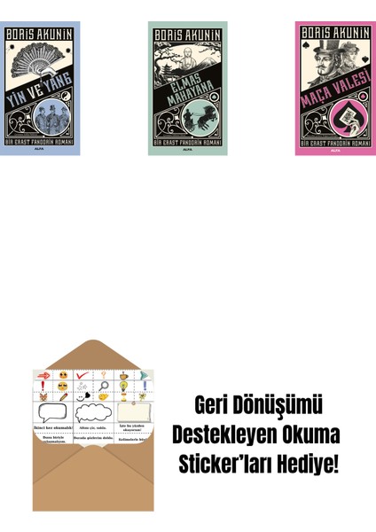 Yin ve Yang + Elmas Mahayana + Maça Valesi + Okuma Sticker'ları