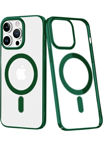 Newface iPhone 14 Pro Max Kılıf Element Magneticsafe Sert Kapak - Köknar Yeşili